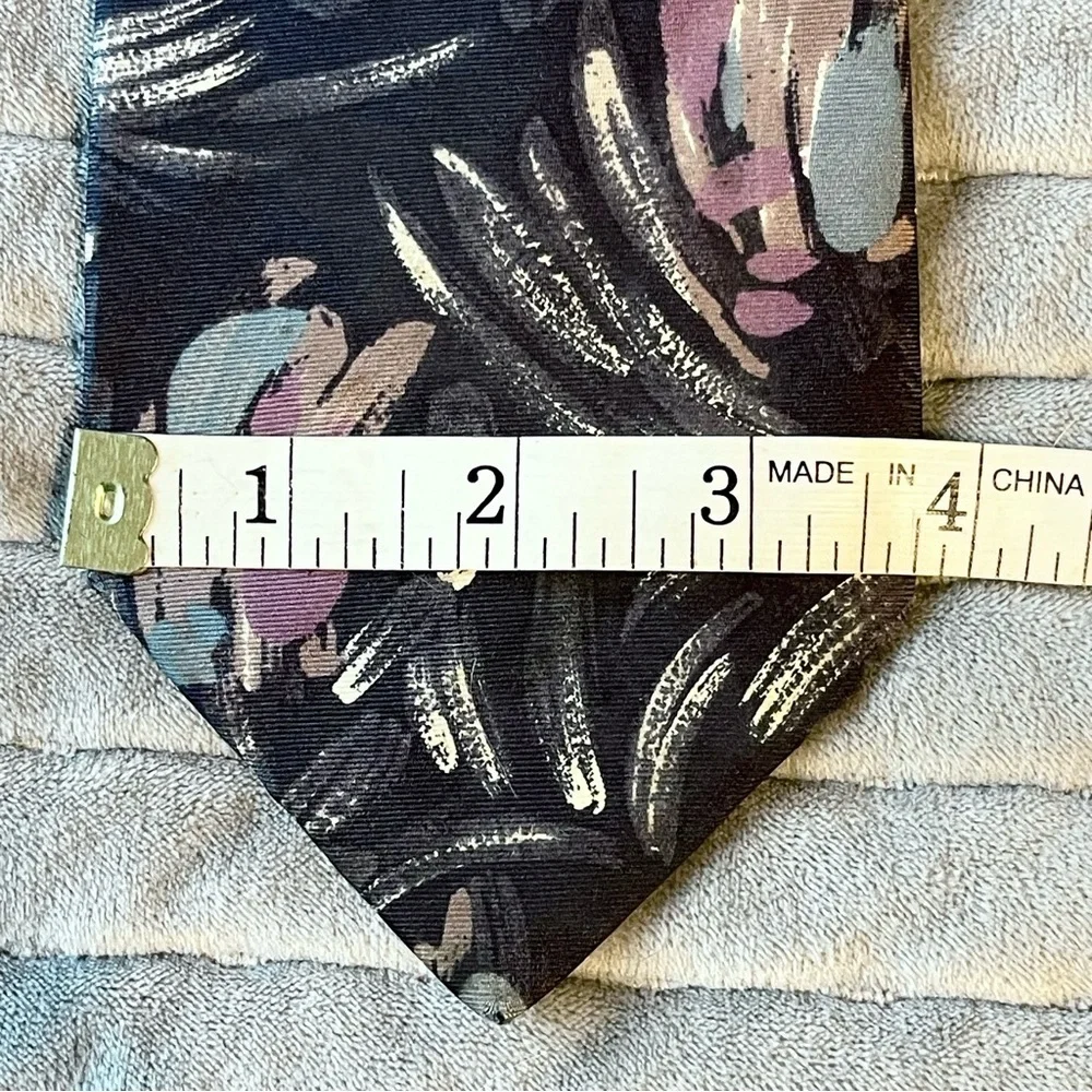 PIERRE CARDIN ~ Vintage Abstract Print Silk Tie ~ 3.7/8” Width  (90’s Era)